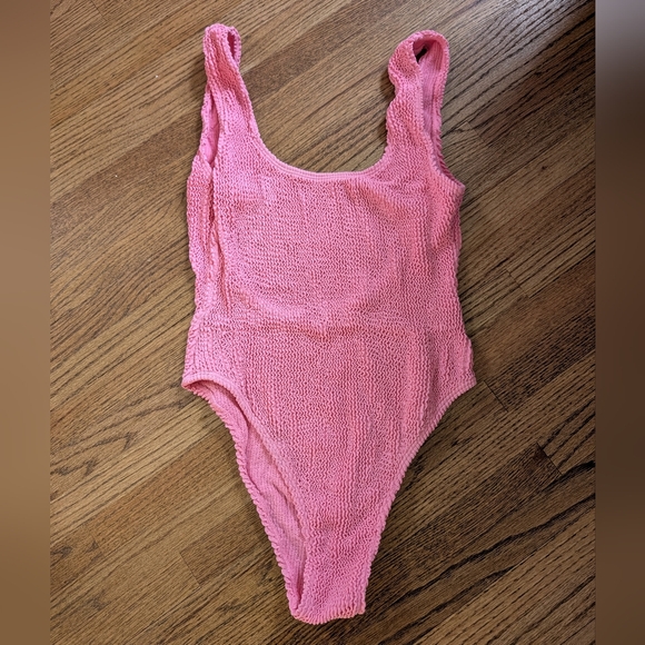 Pink Stretch One Piece Scoop Back Swimsuit - Picture 1 of 4
